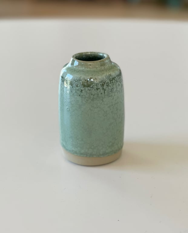 Vase, kobbergrøn - 9 cm