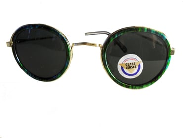 Coole runde Sonnenbrille mit grünem Rahmen (2)