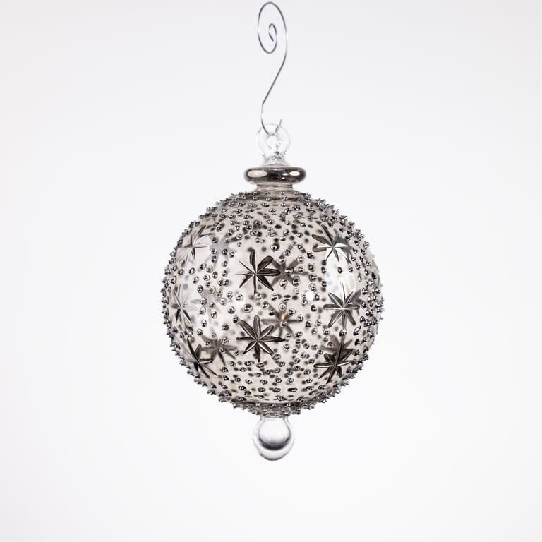 JULEKUGLE DESIGN 1003 SMOKE MED HVIDGULD billede 2