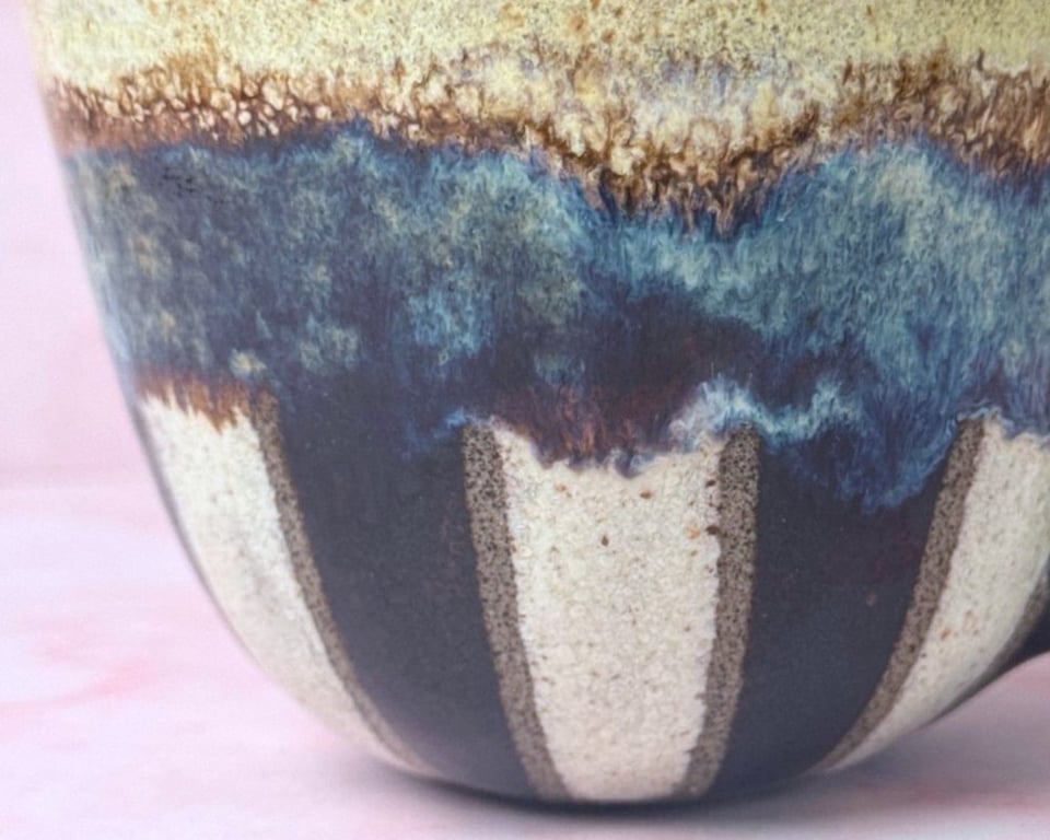 Stor tivoli-kop, brun og cremefarvet billede 3