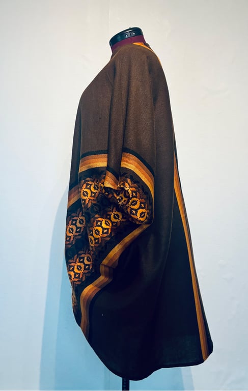 Sjalscardigan i brun billede 5