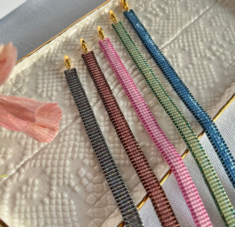 VÆVET JAPANSK ARMBÅND ROSA billede 5