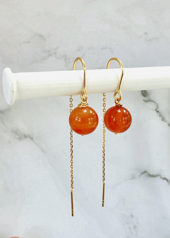 Øreringe med Karneol