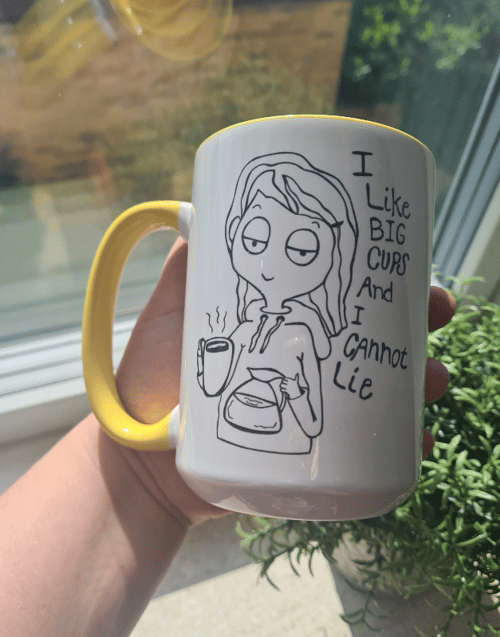 Stort krus: I like big cups and I cannot lie Gul (2)
