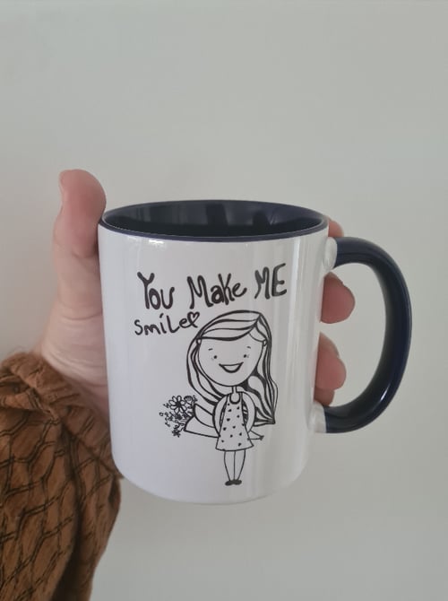 Krus: you make me smile Blå