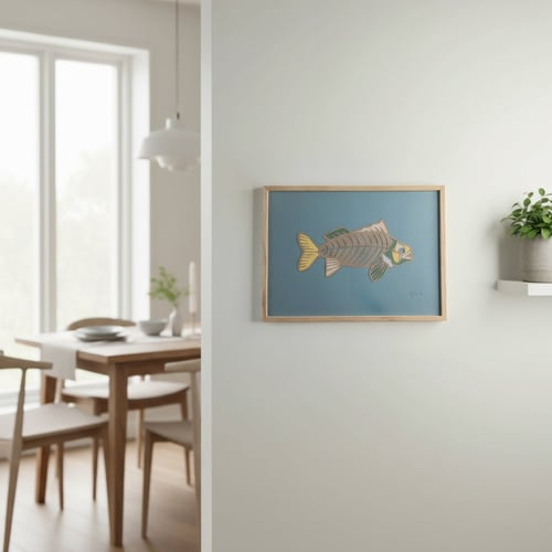 A3, indrammet papercut fisk