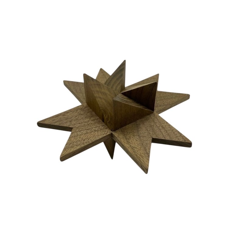 Julestjerne af amerikansk valnøddetræ, håndlavet