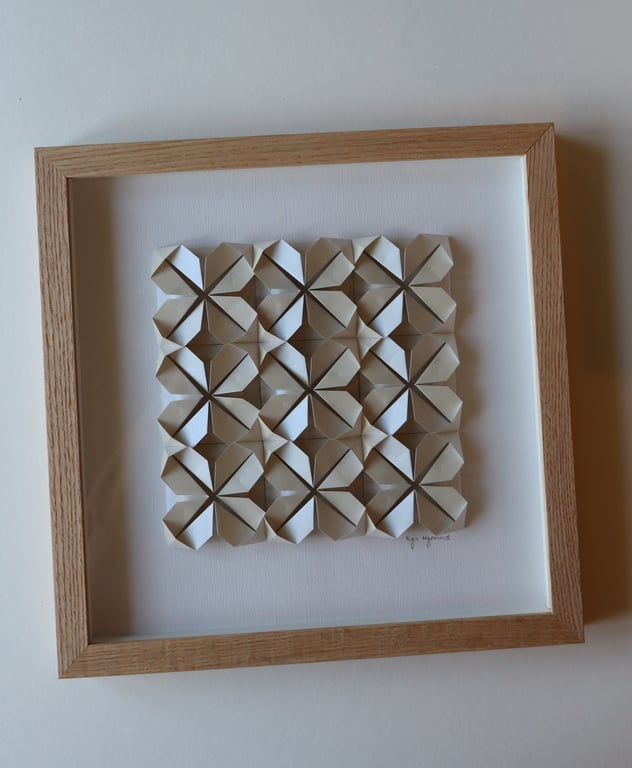30x30cm foldet papirværk, Indrammet 