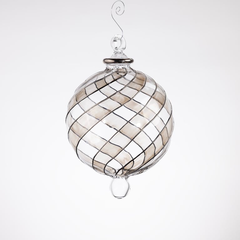 JULEKUGLE DESIGN 1004 SMOKE MED HVIDGULD billede 3