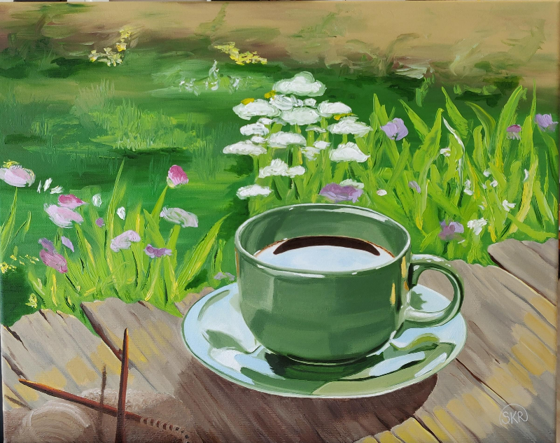 Kaffe i haven 50*40