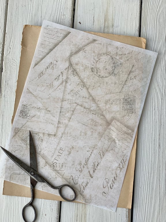 Decoupage papir - Old letters.