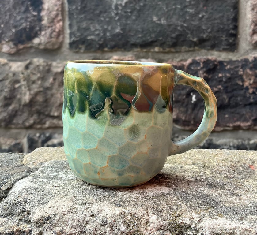 Facetskåret kop med hank billede 4