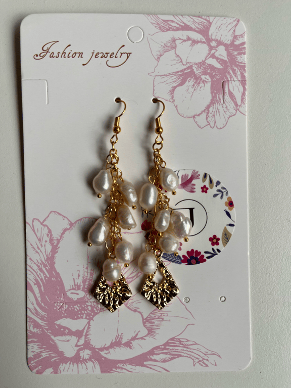 Lækre øreringe med ferskvandsperler