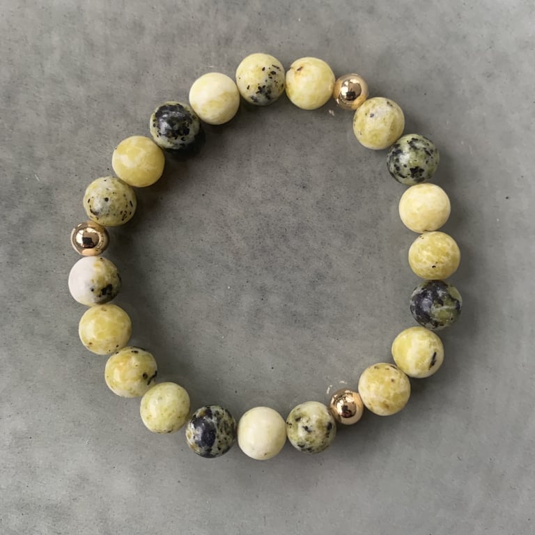 Gul turkis armbånd 8mm