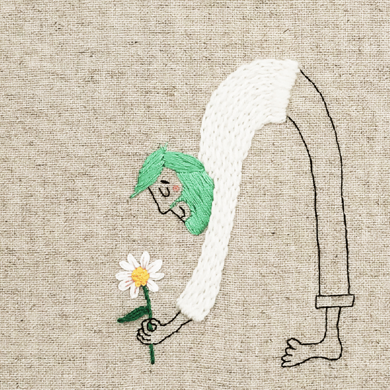 Blomsterpluk – broderi 21 x 30 cm billede 2