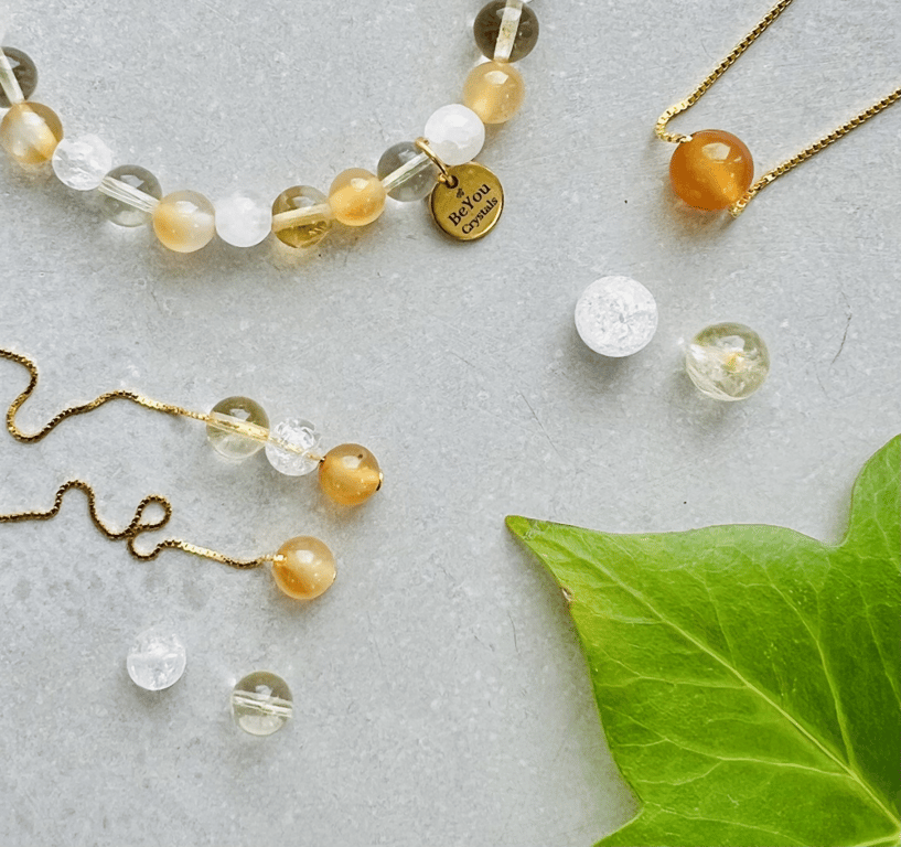 Smykkesæt med Citrin, Karneol og Bjergkrystal billede 2