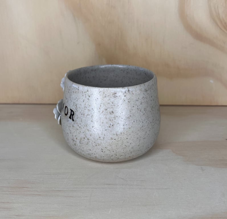 Mor-kop med blomst HVID billede 3