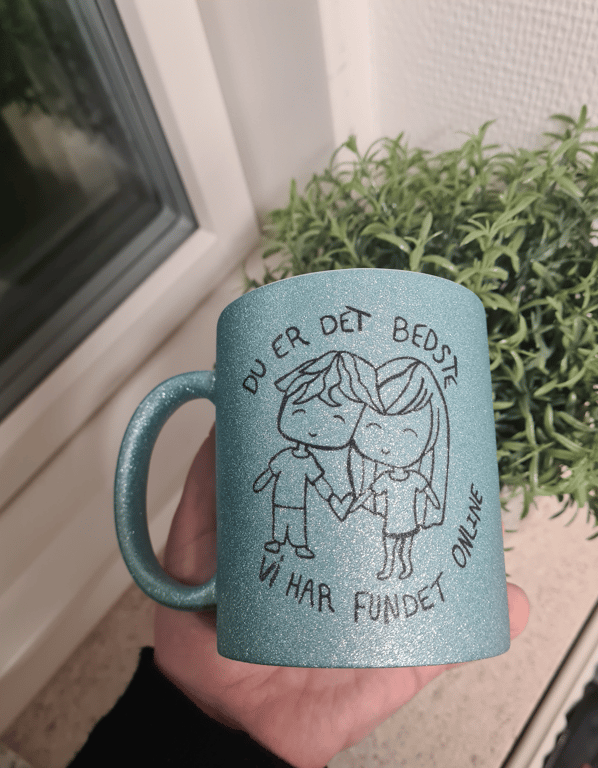 Krus: du er det bedste VI har fundet online Lys Blå Glimmer
