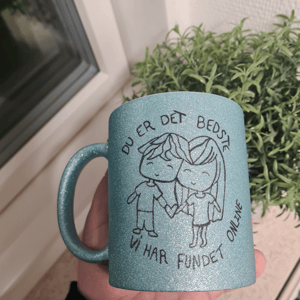 Krus: du er det bedste VI har fundet online Lys Blå Glimmer – produktbillede