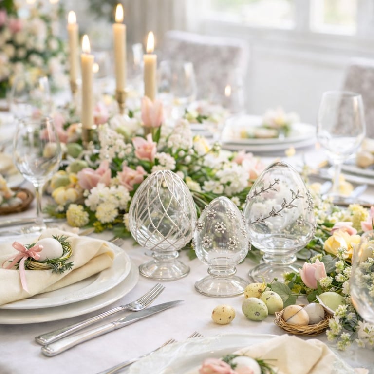 PÅSKEÆG PÅ FOD - LUMIÈRE EASTER - KRYSTALKLAR HVIDGULD billede 2