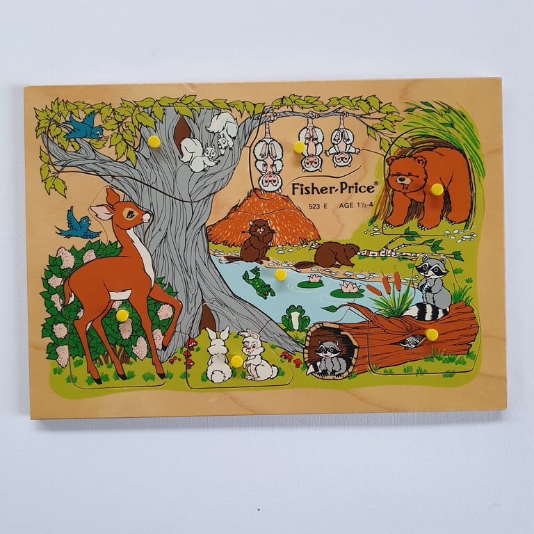 Fisher-Price Knop-puslespil Dyr i skoven 7 brikker