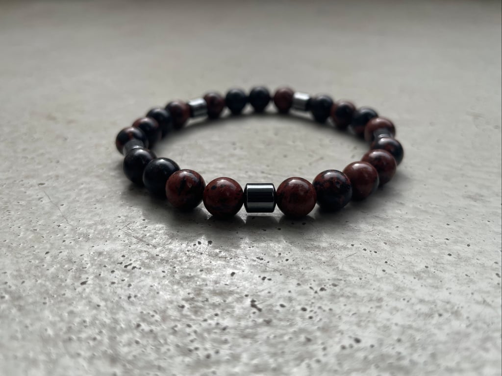 Mahogni Obsidian med Hæmatit - Kvalitet A