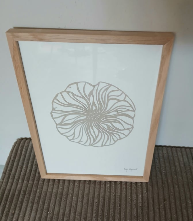 A4, beigegrå papercut, indrammet  (4)