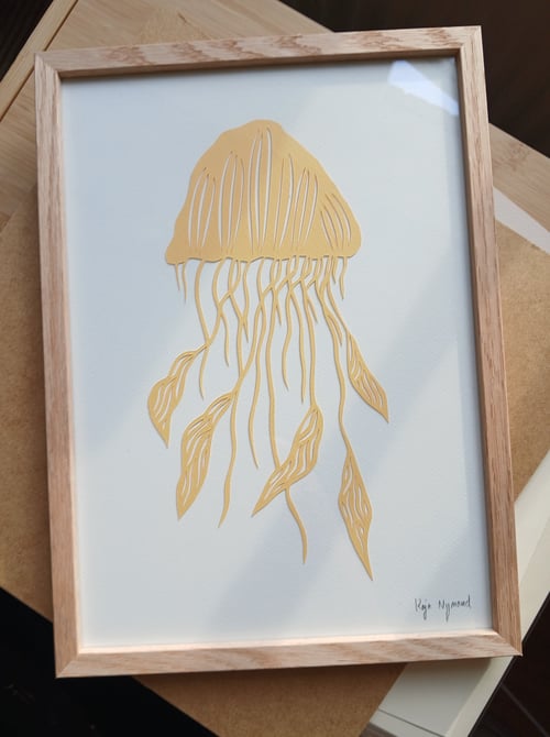 Gople nr 90, A4 - støvet gul. indrammet 