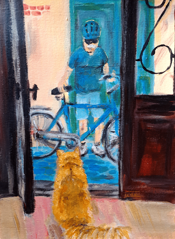 Nala fra Marinestuen og beundre, akryl på papir, 18x21