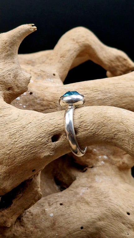 Turkis krystal ring. billede 2