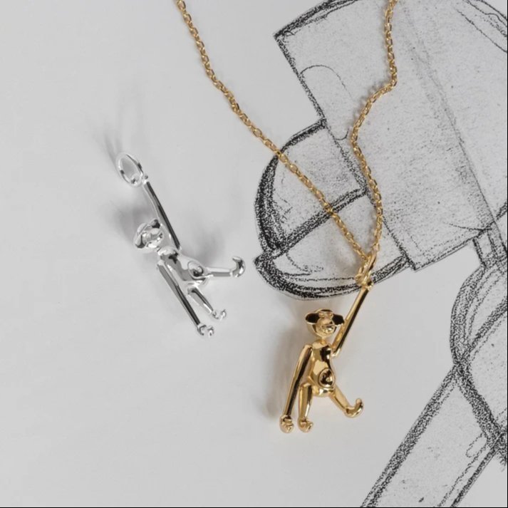 Kay Bojesen - Abe i 14 karat massiv guld (4)