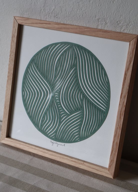 20x20cm papercut, salvie, indrammet (2)