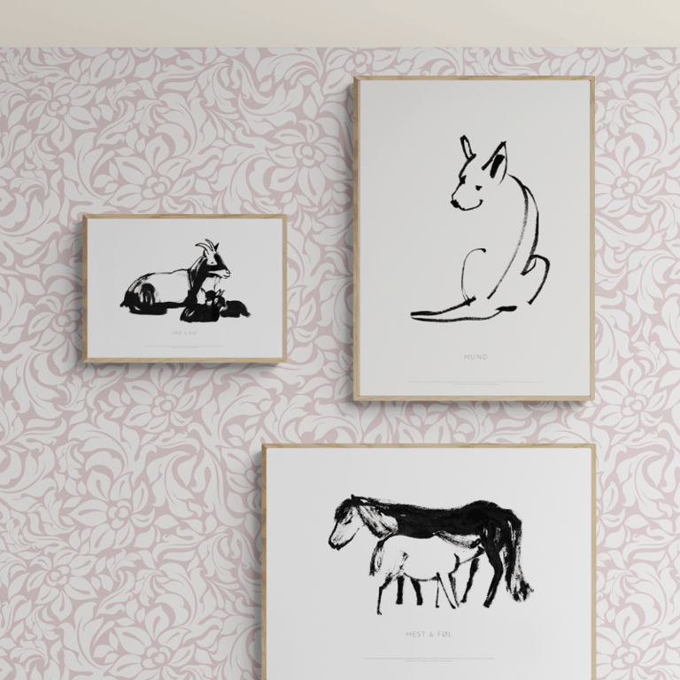 Sort/hvid Dyrevæg billede 2