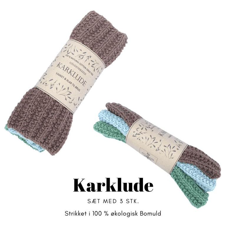 Karklude - Brun, Lyseblå, Grøn