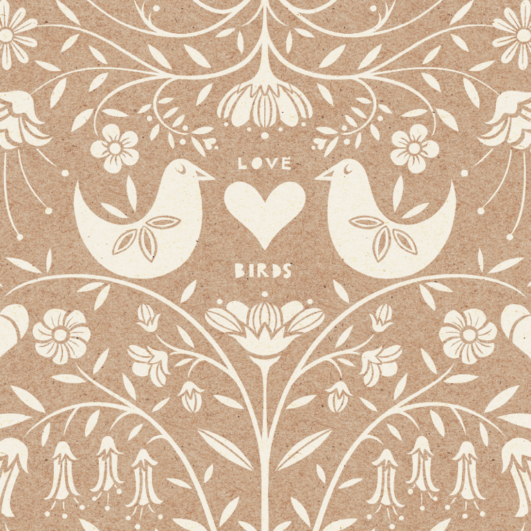 Love Birds – brun – plakat billede 4