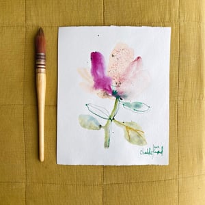 2 Vilde enkle blomster - originale akvareller – produktbillede