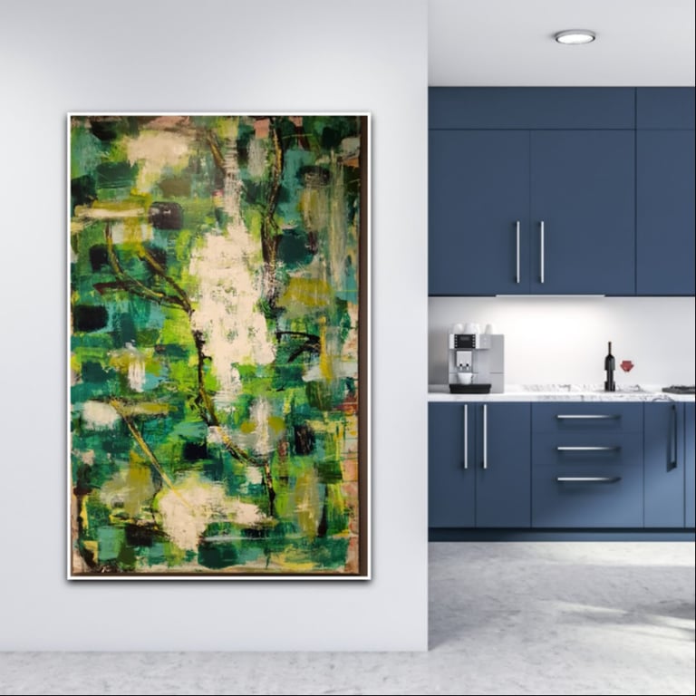 #1153 Kunstværk 90X140 cm - SOLD billede 5