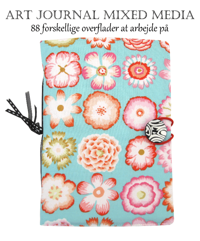 Art Journal - Turkis m/ rosa blomster