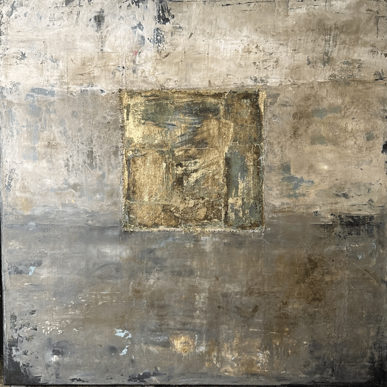 MALERI 100x100 - SE GODT EFTER OG VÆR NYSGERRIG SÅ FÅR DU ØJE PÅ ALT DET DEJLIGE DER LIGGER INDE BAGVED  billede 2