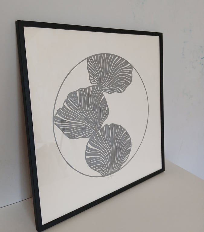 50x50cm papercut, Indrammet 