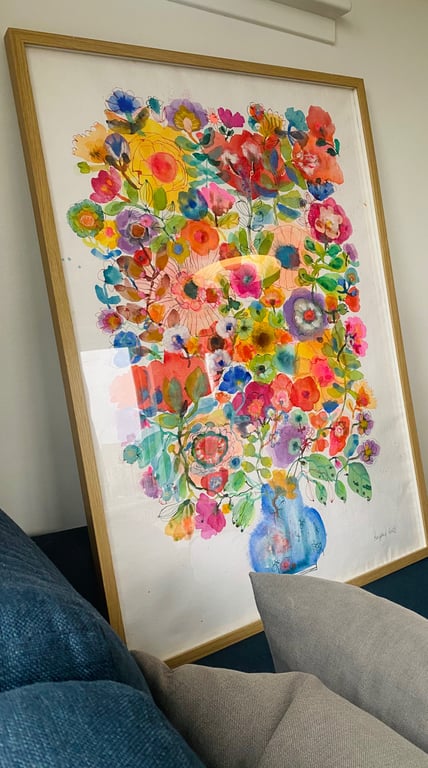 Laura - Blå kæmpe vase - original akvarel