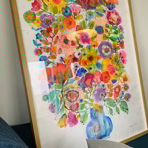 Laura - Blå kæmpe vase - original akvarel – produktbillede