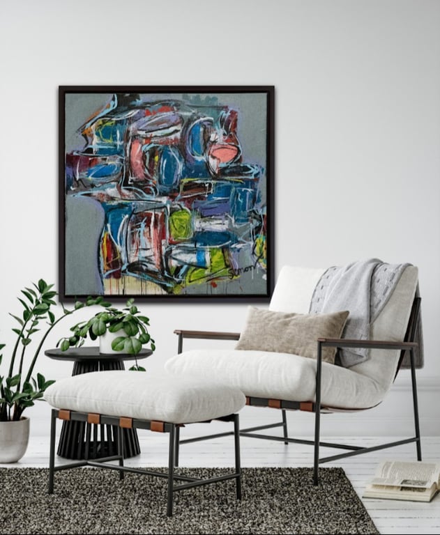 #1121 Maleri 100X100 cm billede 2