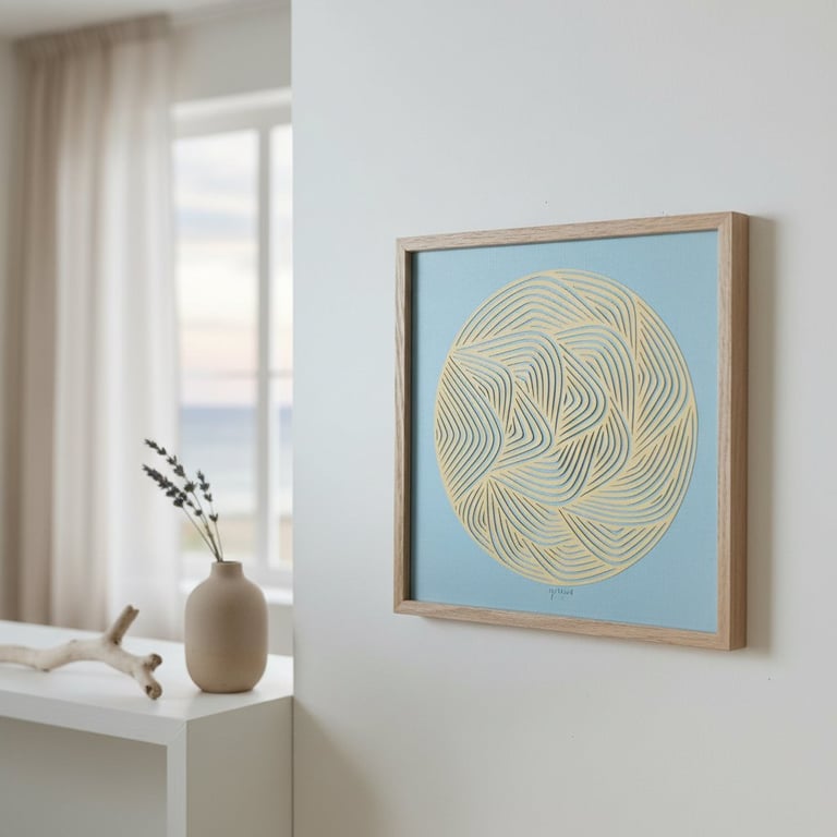 30x30cm papercut, Indrammet 