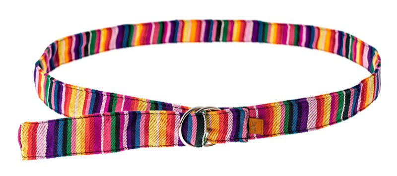 Bælte i skønt farvedesign med dobbelt-ring spænde billede 2