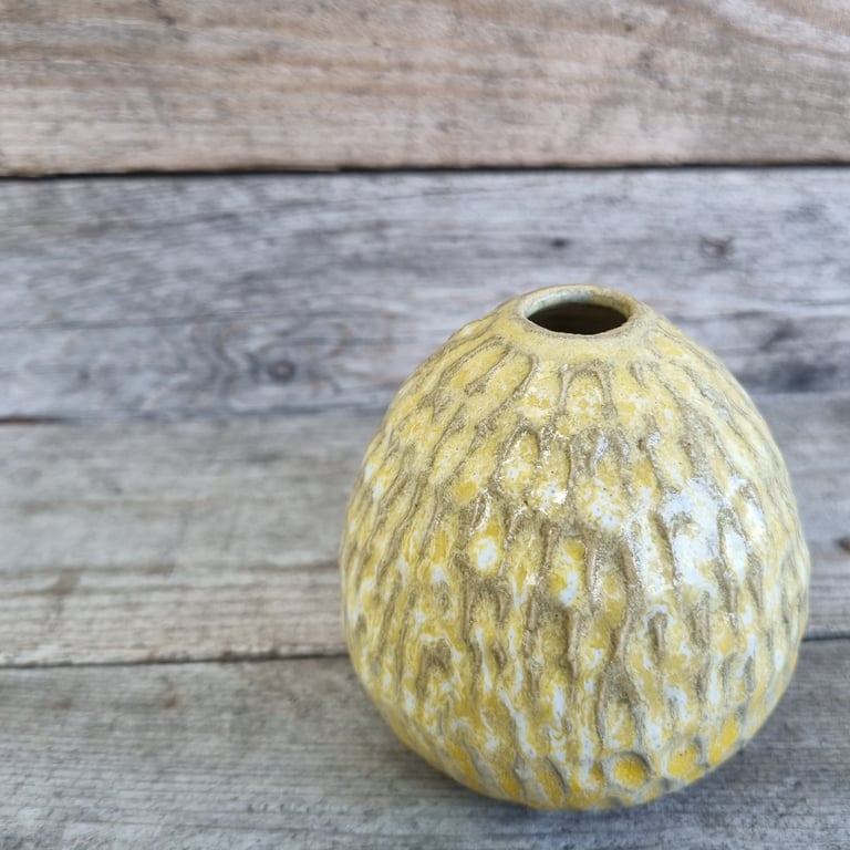 Vase i hørgul glasur  billede 3