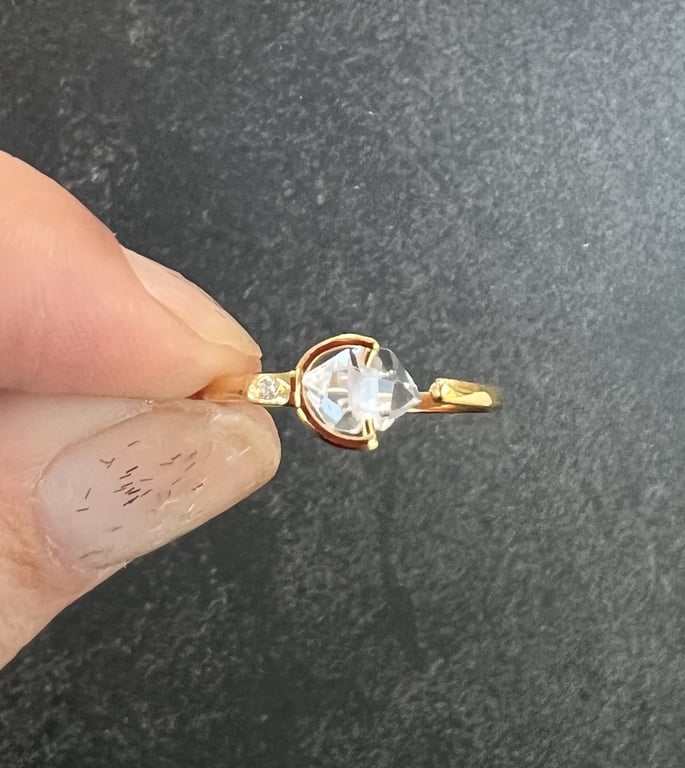 Beyou ring med en Herkimer diamant nr.3 billede 2