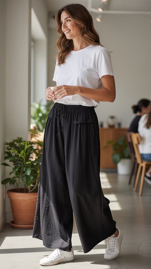 Ninna viscose pants, Black. Onesize 38-48. (2)
