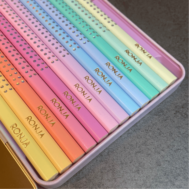 Faber Castell pastel farveblyanter 12 stk. med navn billede 2