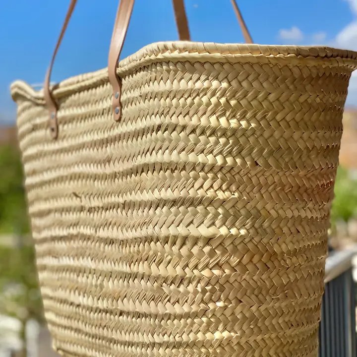 Palmekurv med langt læderhåndtag (6)